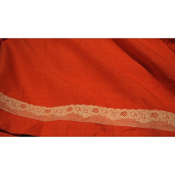 Vintage 60s Barney Max Orange Twilled Silk Shift Dress Long Sleeve Button Medium - Picture 8 of 12